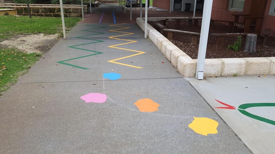 Lines painted for a school